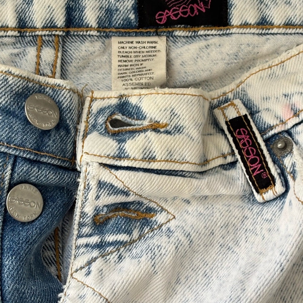 Sasson Jeans High Rise Light Blue Vintage 80s Sasson Acid Washed